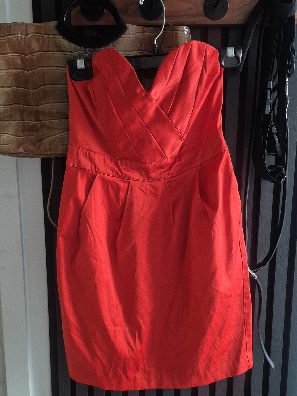Wishes Wishes Wishes Strapless Red Pleated Sweetheart Dress